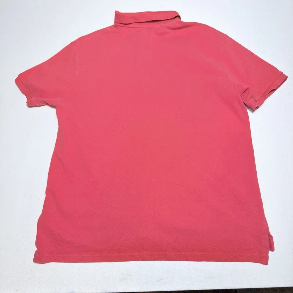 Polo Ralph Lauren XL Light Red Polo Slim Fit Blue Pony Preppy Golf Faded Shirt
